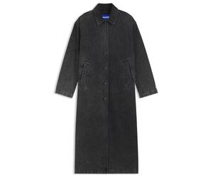 HUGO Trenchcoat aus schwarz gewaschenem Denim mit Nadelstreifen - Style Gravity_B, 50563713 Schwarz gemustert XS