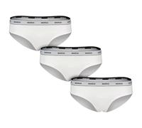 Slip HUGO UNDERWEAR "TRIPLET BRIEF STRIPE", Damen, Gr. M, weiß (weiß 100), Jersey, Obermaterial: 95% Baumwolle, 5% Elasthan, Unterhosen Slip, elastischer Bund mit Logo (64744965-M) weiß 100
