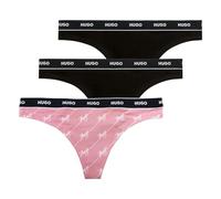 Hugo Triplet Design Tanga rosa und schwarz (3er-Pack) - L