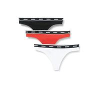 String HUGO UNDERWEAR "TRIPLET THONG STRIPE", Damen, Gr. L, bunt (open miscellaneous 968), Jersey, Obermaterial: 95% Baumwolle, 5% Elasthan, Unterhosen String, elastischer Bund mit Logo, enganliegend