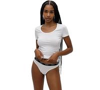 HUGO Dreier-Pack Strings aus Stretch-Baumwolle mit Logos - Style TRIPLET THONG STRIPE, 50469681 Weiß / Schwarz XS