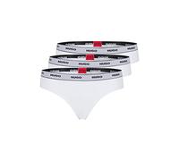 HUGO Dreier-Pack Strings aus Stretch-Baumwolle mit Logos - Style TRIPLET THONG STRIPE, 50469681 Weiß M