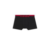 Boxershorts HUGO UNDERWEAR "TRUNK TR. SPLIT LOGO", Herren, Gr. M, schwarz (schwarz 001), Jersey, Obermaterial: 67% Modal, 28% Baumwolle, 5% Elasthan, Unterhosen, enganliegend, kurzes Bein (21325553-M)
