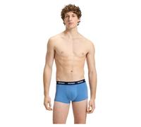 HUGO Dreier-Pack eng anliegende Boxershorts aus Stretch-Baumwolle mit kurzem Bein und Logos am Bund - Style TRUNK TRIPLET PACK, 50532611 Schwarz / Grau / Blau M