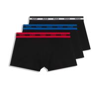 HUGO Herren Boxershorts TRUNK TRIPLET PLANET – 3er-Pack Cotton Stretch, Logo – Schwarz/Rot/Blau XL