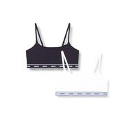 Bralette HUGO UNDERWEAR "TWIN BRALETTE STRIPE", Damen, Gr. L, N-Gr, weiß 125, Jersey, Obermaterial: 95% Baumwolle, 5% Elasthan, BHs, ungepolstert (23872815-L) weiß 125