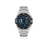 HUGO Uhr aus Edelstahl mit Gliederarmband und mehrschichtigem blauem Zifferblatt - Style #WILD, 58129522 Silber ONESI