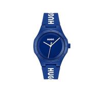 HUGO Blaue Uhr mit Logos auf dem Silikonarmband - Style #LIT, 58244962 Blau ONESI
