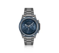 HUGO Uhr mit Gliederarmband, blauem Zifferblatt und Denim-Lünette - Style #BRAVE, 58137055 Grau ONESI
