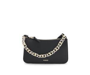 HUGO Umhängetasche aus Kunstleder mit zweifarbiger Kette - Style Love_Crossbody, 50567745 Schwarz ONESI