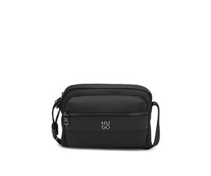 HUGO Umhängetasche aus Twill mit Stack-Logo aus Metall - Style Quantic_N_EW Crossb, 50547390 Schwarz ONESI