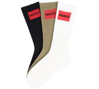 HUGO Underwear "3P QS RIB LABEL" Packung, 3er, 3 Paar tlg. mit kontrastfarbenen HUGO Logo (54572037-43) open grün 346