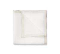 HUGO Unifarbenes Einstecktuch mit Bordüre und Logo - Style Pocketsquare 33x33cm, 50546628 Weiß ONESI