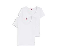 HUGO Unterwäsche-Top aus Stretch-Baumwolle mit Kontrast-Logo - Style TWIN T-SHIRT RN, 50469660 Weiß S