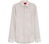 HUGO Modern-Fit Hemd aus Seersucker mit Streifen-Dessin - Style Valerio, 50566499 Beige gestreift 40