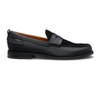 HUGO Loafer aus genarbtem Leder mit Schuhblatt aus Veloursleder - Style Varian_loaf_tbsd, 50568878 Schwarz 41