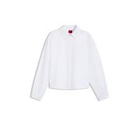 HUGO Verkürzte Relaxed-Fit Bluse aus Baumwoll-Popeline - Style Endeka, 50572062 Weiß 36