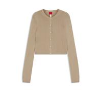 HUGO Verkürzte Strickjacke mit geripptem Detail hinten - Style Sessiry, 50561176 Hellbraun L