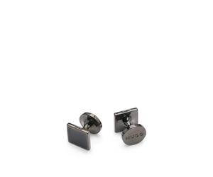 HUGO Viereckige Manschettenknöpfe mit Emaille-Einsatz und Logo - Style E-TOTAKE-CUF, 50494873 Schwarz ONESI