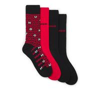 HUGO Vierer-Pack mittelhohe Socken mit Logo-Details - Style 4P GIFT TORTUGA CC, 50546673 Schwarz / Rot 40-46
