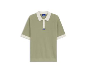 HUGO Waffelstrick-Poloshirt aus Baumwolle mit Kontrast-Details - Style Siablo, 50564218 Beige L
