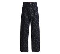 Hugo - Weite Bein Denim Jeans mit Stack Logo - - Jeans - Damen - Blau - W30 L32