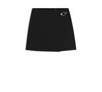 HUGO Minirock im Wickel-Stil mit Metallkarabiner - Style Rilasi, 50564193 Schwarz 40