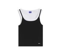 HUGO Extra-Slim-Fit Tanktop aus Baumwolle mit mehrlagigem Design - Style Dorough_B, 50564401 Schwarz / Weiß M