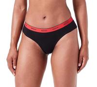 HUGO Damen Slips, 3er Pack - TRIPLET BRIEF STRIPE, Cotton Stretch, Logo, uni Schwarz/Rot XL