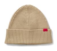 HUGO Mütze aus Schurwolle mit rotem Logo - Style Xola, 50524570 Beige ONESI
