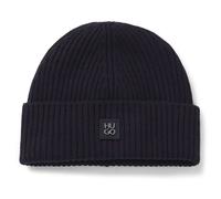 Strickmütze HUGO "Xola Metal", Herren, schwarz (navy 410), Strick, Wolle, unifarben, Mützen Strickmütze, aus reiner Wolle, mit Stack-Label, unisex (23165553-0) navy 410