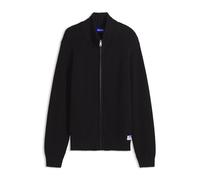 HUGO Zip-up relaxed-fit sweater in pure cotton - Style Sonzie, 50570281 Schwarz L