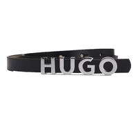 HUGO Gürtel mit Label-Applikation Modell 'Zula' in Black, Größe 75