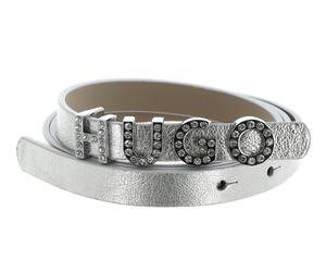 HUGO Zula-S-L Sz15 Leather Belt W70 Silver