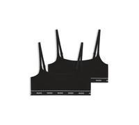HUGO Zweier-Pack Bralettes aus Stretch-Baumwolle mit Logos am elastischen Band - Style TWIN BRALETTE STRIPE, 50545691 Schwarz / Rot XL