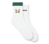 HUGO Zweier-Pack kurze Socken aus Baumwoll-Mix mit Stickerei - Style 2P QS HERITAGE CC, 50543173 Weiß 43-46