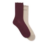 HUGO Zweier-Pack mittelhohe Socken mit gekräuselten Bündchen - Style 2P RS LETTUCE CC W, 50543178 Bordeaux 35-38