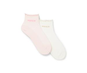 HUGO Zweierpack gerippte kurze Socken - Style 2P SH LETTUCE CC W, 50560891 Hellrosa 39-42