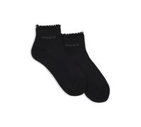 HUGO Zweierpack gerippte kurze Socken - Style 2P SH LETTUCE CC W, 50560891 Schwarz 39-42
