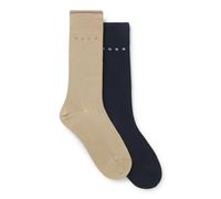 HUGO Zweierpack gerippte Socken aus Baumwoll-Mix - Style 2P RS RETRO RIB MD, 50564855 Blau / Beige 39-42