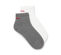 HUGO Zweierpack kurze Socken aus Baumwoll-Mix - Style 2P SH LOGO CC, 50516396 Weiß / Grau 43-46