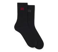 HUGO Zweierpack kurze Socken mit Stack-Logos - Style 2P RS UNI LOGO CC W, 50549831 Schwarz 39-42