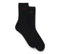 HUGO Zweierpack mittelhohe Socken aus Baumwoll-Mix mit Logos - Style 2P RS UNI LOGO CC W, 50566511 Schwarz 35-38