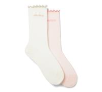 HUGO Zweierpack mittelhohe Socken mit gekräuselten Bündchen - Style 2P RS LETTUCE CC W, 50543178 Weiß / Pink 35-38