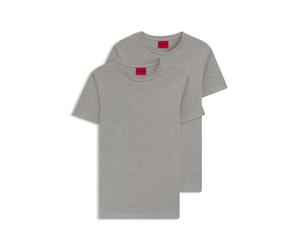 HUGO Zweierpack Slim-Fit T-Shirts aus Stretch-Baumwolle - Style HUGO-Round, 50325440 Hellgrau XL