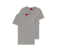 HUGO Zweierpack Slim-Fit T-Shirts aus Stretch-Baumwolle - Style HUGO-Round, 50325440 Hellgrau XXL