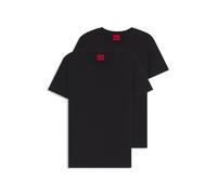 HUGO Zweierpack Slim-Fit T-Shirts aus Stretch-Baumwolle - Style HUGO-Round, 50325440 Schwarz XXXL