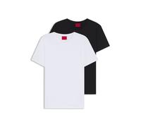 HUGO Zweierpack Slim-Fit T-Shirts aus Stretch-Baumwolle - Style HUGO-Round, 50325440 Weiß / Schwarz L