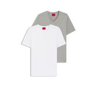 HUGO Miscellaneous V Neck T-Shirt weiß/hellgrau (2er-Pack) - S