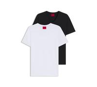 HUGO Zweierpack T-Shirts aus Stretch-Baumwolle mit V-Ausschnitt - Style HUGO-V, 50325417 Weiß / Schwarz M